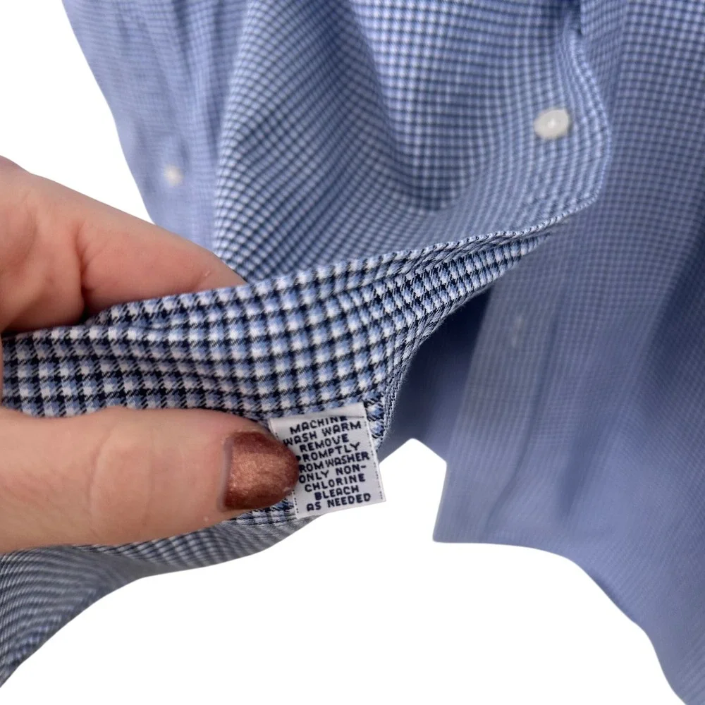 Ralph Lauren Golf Mens Blue Gingham Button Down Embroidered Crest Old Money M